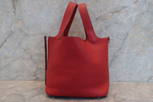 将图片加载到图库查看器，HERMES PICOTIN LOCK PM Clemence leather Rouge casaque T刻印 Hand bag 700050215
