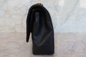 CHANEL/シャネル マトラッセＷフラップＷチェーンショルダーバッグ キャビアスキン ブラック/ゴールド金具 ショルダーバッグ 700080099