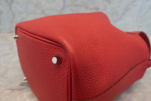 将图片加载到图库查看器，HERMES PICOTIN LOCK PM Clemence leather Rouge casaque T刻印 Hand bag 700050215

