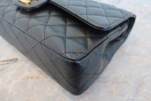 CHANEL/シャネル マトラッセＷフラップＷチェーンショルダーバッグ キャビアスキン ブラック/ゴールド金具 ショルダーバッグ 700080099