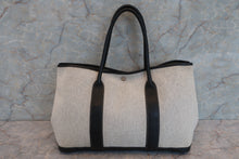 将图片加载到图库查看器，HERMES GARDEN PARTY PM Toile H/Leather Gray/Black □H刻印 Tote bag 600090214
