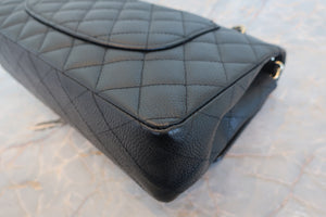 CHANEL/シャネル マトラッセＷフラップＷチェーンショルダーバッグ キャビアスキン ブラック/ゴールド金具 ショルダーバッグ 700080099