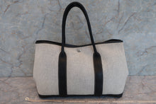 将图片加载到图库查看器，HERMES GARDEN PARTY PM Toile H/Leather Gray/Black □H刻印 Tote bag 600090214
