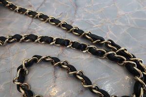 CHANEL/シャネル マトラッセＷフラップＷチェーンショルダーバッグ キャビアスキン ブラック/ゴールド金具 ショルダーバッグ 700080099