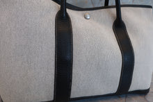 将图片加载到图库查看器，HERMES GARDEN PARTY PM Toile H/Leather Gray/Black □H刻印 Tote bag 600090214
