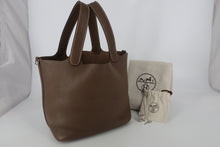 将图片加载到图库查看器，HERMES PICOTIN LOCK MM Clemence leather Etoupe gray Y刻印 Hand bag 800100025
