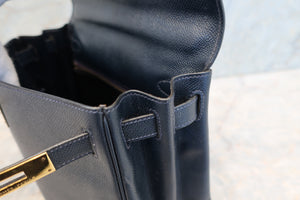 HERMES／エルメス ケリー28 クシュベル ネイビー 〇T刻印 ショルダーバッグ 700090144