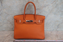 Load image into Gallery viewer, HERMES BIRKIN 30 Clemence leather Orange □H Engraving Hand bag 700100213
