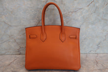 Load image into Gallery viewer, HERMES BIRKIN 30 Clemence leather Orange □H Engraving Hand bag 700100213
