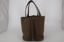 将图片加载到图库查看器，HERMES PICOTIN LOCK MM Clemence leather Etoupe gray Y刻印 Hand bag 800100025
