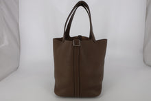 将图片加载到图库查看器，HERMES PICOTIN LOCK MM Clemence leather Etoupe gray Y刻印 Hand bag 800100025

