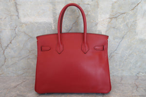HERMES／エルメス バーキン30 ヴォーエプソン ルージュガランス □J刻印 ハンドバッグ 700060206
