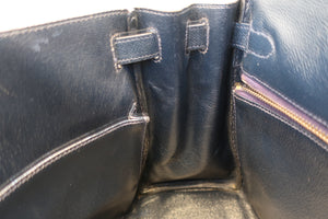 HERMES／エルメス ケリー28 クシュベル ネイビー 〇T刻印 ショルダーバッグ 700090144