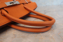 Load image into Gallery viewer, HERMES BIRKIN 30 Clemence leather Orange □H Engraving Hand bag 700100213
