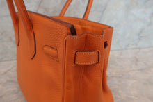 Load image into Gallery viewer, HERMES BIRKIN 30 Clemence leather Orange □H Engraving Hand bag 700100213
