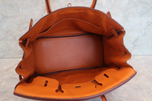 Load image into Gallery viewer, HERMES BIRKIN 30 Clemence leather Orange □H Engraving Hand bag 700100213
