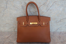 将图片加载到图库查看器，HERMES BIRKIN 30 Togo leather Gold □C刻印 Hand bag 600100199
