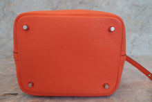 Load image into Gallery viewer, HERMES PICOTIN LOCK Eclat MM Clemence leather/Swift leather Orange poppy/Bordeaux A Engraving Hand bag 700100216
