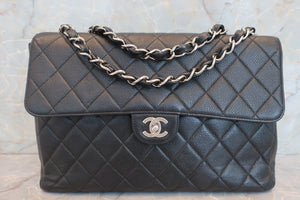 CHANEL/シャネル 中マトラッセシングルフラップチェーンショルダーバッグ キャビアスキン ブラック/ゴールド金具 ショルダーバッグ 600090090