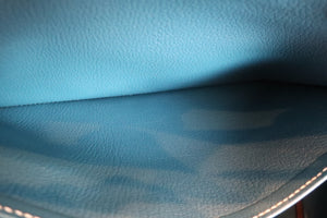 HERMES BIRKIN 35 Verso Epsom leather Rouge casaque/Blue thalassa □P Engraving Hand bag 600050238