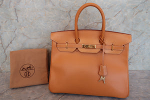 HERMES／エルメス バーキン35 ボックスカーフ ナチュラル 〇Z刻印 ハンドバッグ 700090152