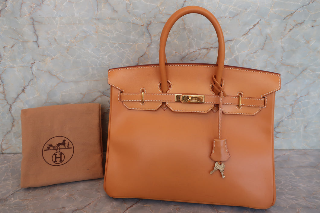 HERMES／エルメス バーキン35 ボックスカーフ ナチュラル 〇Z刻印 ハンドバッグ 700090152