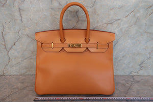HERMES／エルメス バーキン35 ボックスカーフ ナチュラル 〇Z刻印 ハンドバッグ 700090152