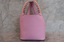 Load image into Gallery viewer, HERMES PICOTIN LOCK MM Tressage Epsom leather Mauve sylvestre/Rouge H/Jaune de naples D Engraving Hand bag 700100211
