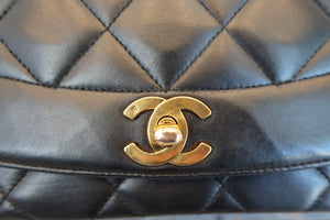 CHANEL/シャネル ダイアナマトラッセチェーンショルダーバッグ ラムスキン ブラック/ゴールド金具 ショルダーバッグ 700080082
