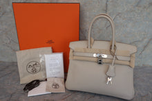 将图片加载到图库查看器，HERMES BIRKIN 30 Clemence leather Beton A刻印 Hand bag 600100181
