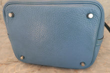 Load image into Gallery viewer, HERMES PICOTIN LOCK MM Clemence leather Blue □L Engraving Hand bag 600050235
