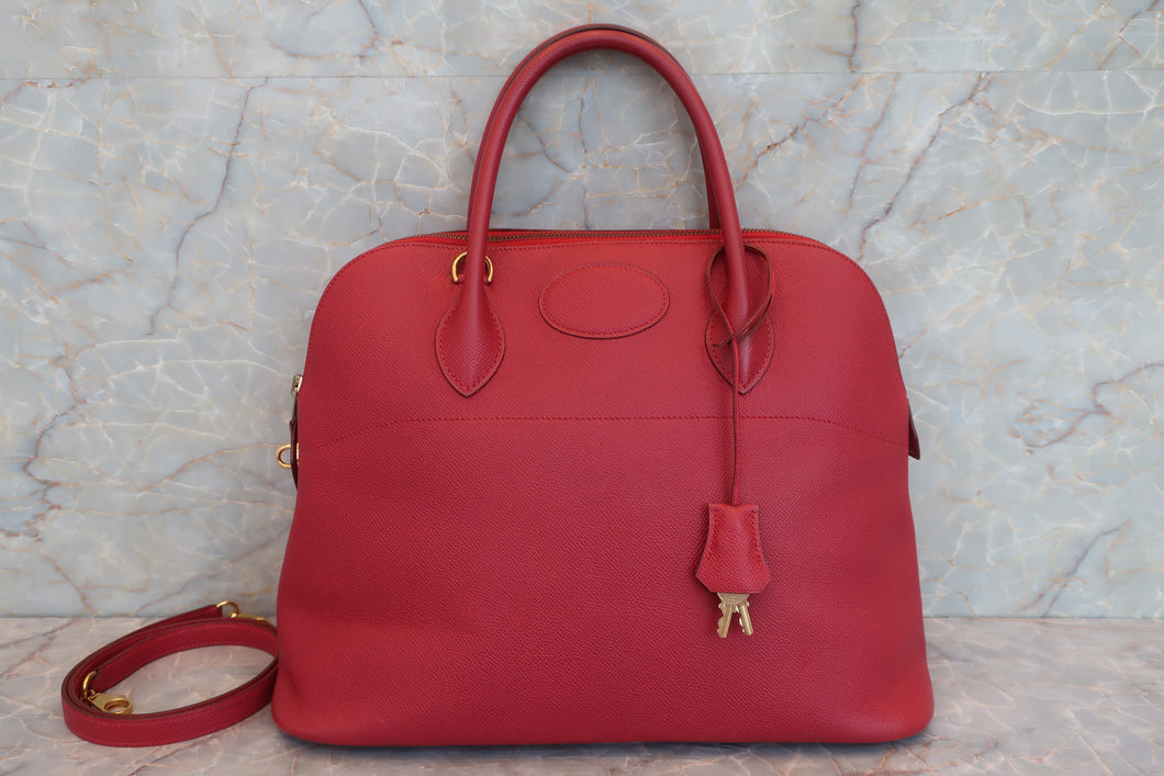 HERMES BOLIDE 35  Graine Couchevel leather Rouge vif 〇X刻印 Shoulder bag 600080129