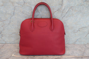 HERMES BOLIDE 35  Graine Couchevel leather Rouge vif 〇X刻印 Shoulder bag 600080129