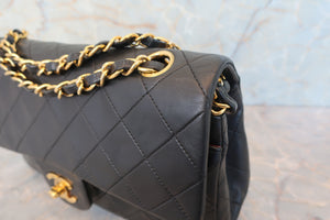CHANEL/シャネル マトラッセWフラップWチェーンショルダーバッグ ラムスキン ブラック/ゴールド金具 ショルダーバッグ 700080083
