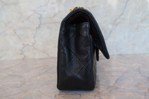 CHANEL/シャネル マトラッセWフラップWチェーンショルダーバッグ ラムスキン ブラック/ゴールド金具 ショルダーバッグ 700080083
