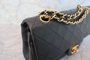 CHANEL/シャネル マトラッセWフラップWチェーンショルダーバッグ ラムスキン ブラック/ゴールド金具 ショルダーバッグ 700080083