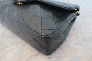 CHANEL/シャネル マトラッセWフラップWチェーンショルダーバッグ ラムスキン ブラック/ゴールド金具 ショルダーバッグ 700080083