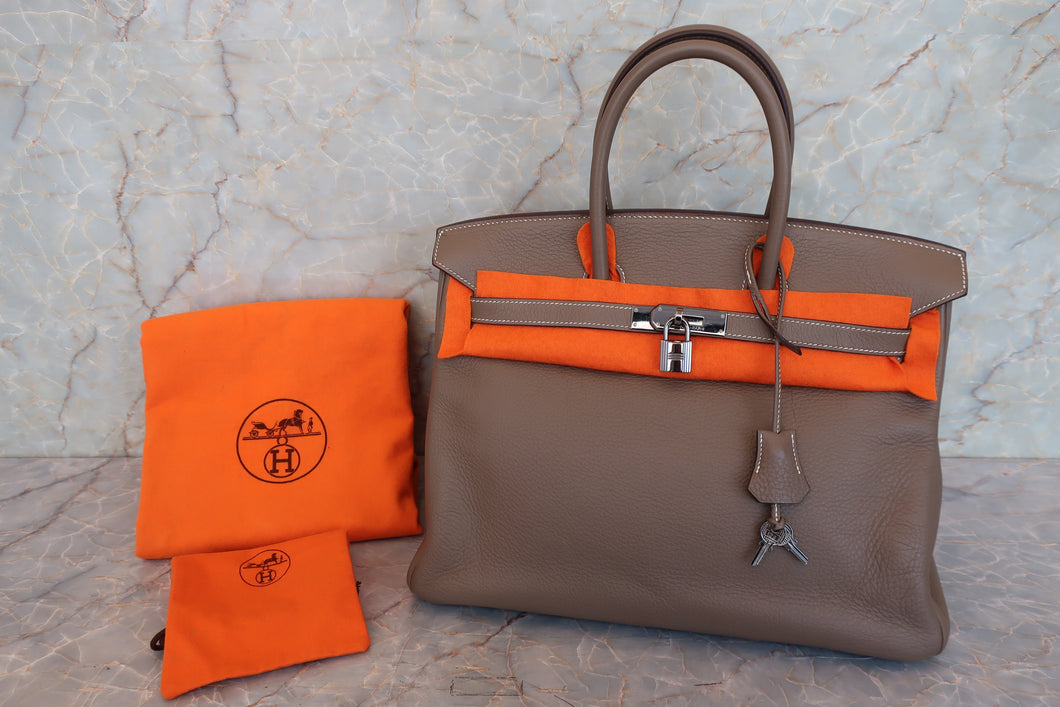 HERMES／エルメス バーキン35 トリヨンクレマンス エトゥープ □I刻印 ハンドバッグ 700090179