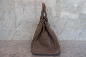 HERMES／エルメス バーキン35 トリヨンクレマンス エトゥープ □I刻印 ハンドバッグ 700090179