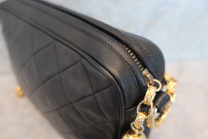 CHANEL/シャネル マトラッセフリンジチェーンショルダーバッグ ラムスキン ブラック/ゴールド金具 ショルダーバッグ 700070077