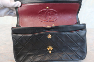 CHANEL/シャネル マトラッセWフラップWチェーンショルダーバッグ ラムスキン ブラック/ゴールド金具 ショルダーバッグ 700080083