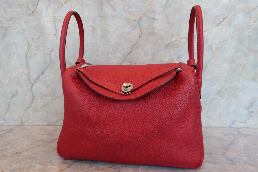 HERMES／エルメス リンディ34 トリヨンクレマンス ルージュカザック □Q刻印 ショルダーバッグ 700090167