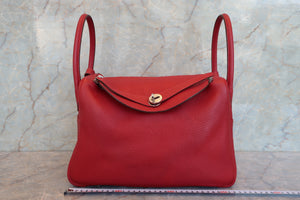 HERMES／エルメス リンディ34 トリヨンクレマンス ルージュカザック □Q刻印 ショルダーバッグ 700090167