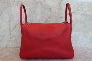 HERMES／エルメス リンディ34 トリヨンクレマンス ルージュカザック □Q刻印 ショルダーバッグ 700090167