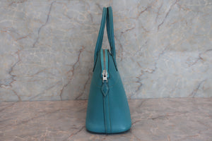 HERMES／BOLIDE 27 Chevre myzore goatskim Turquoise blue □I Engraving Shoulder bag 600080139