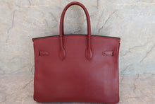 Load image into Gallery viewer, HERMES BIRKIN 35 Graine Couchevel leather Rouge H □C Engraving Hand bag 600050064
