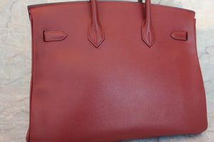 HERMES BIRKIN 35 Graine Couchevel leather Rouge H □C Engraving Hand bag 600050064