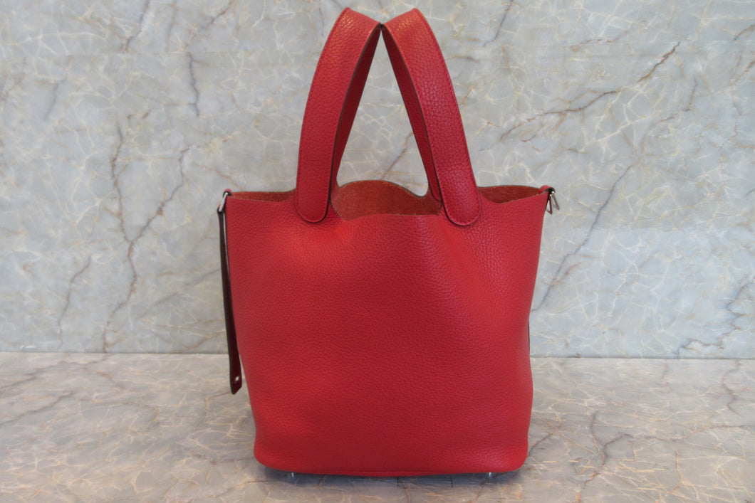 HERMES／エルメス ピコタンロックＭＭ トリヨンクレマンス ルージュカザック C刻印 ハンドバッグ 700040038