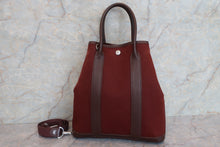 将图片加载到图库查看器，HERMES GARDEN FILE PM Toile officier/leather Brown/Navy □I刻印 Shoulder bag 600100189
