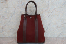 将图片加载到图库查看器，HERMES GARDEN FILE PM Toile officier/leather Brown/Navy □I刻印 Shoulder bag 600100189
